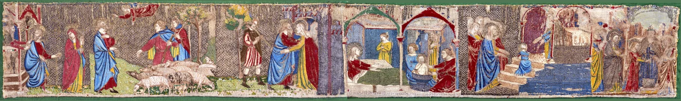 Ricamo con scene della vita della Vergine